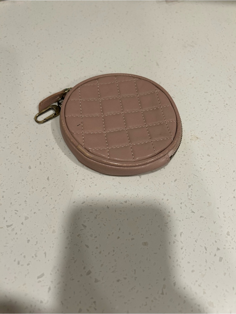 HOBO Faux leather Round Card & Coin Holder in Dusty Rose